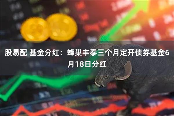 股易配 基金分红：蜂巢丰泰三个月定开债券基金6月18日分红