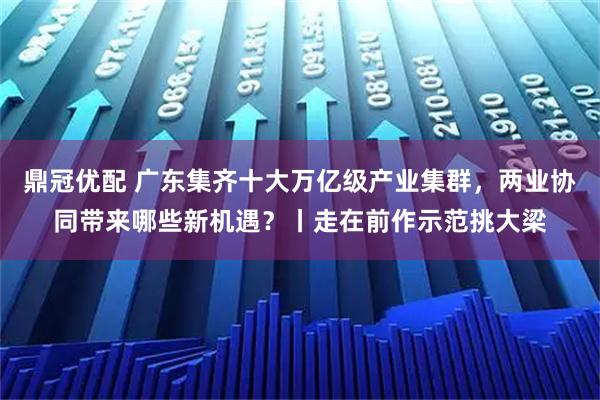 鼎冠优配 广东集齐十大万亿级产业集群，两业协同带来哪些新机遇？丨走在前作示范挑大梁